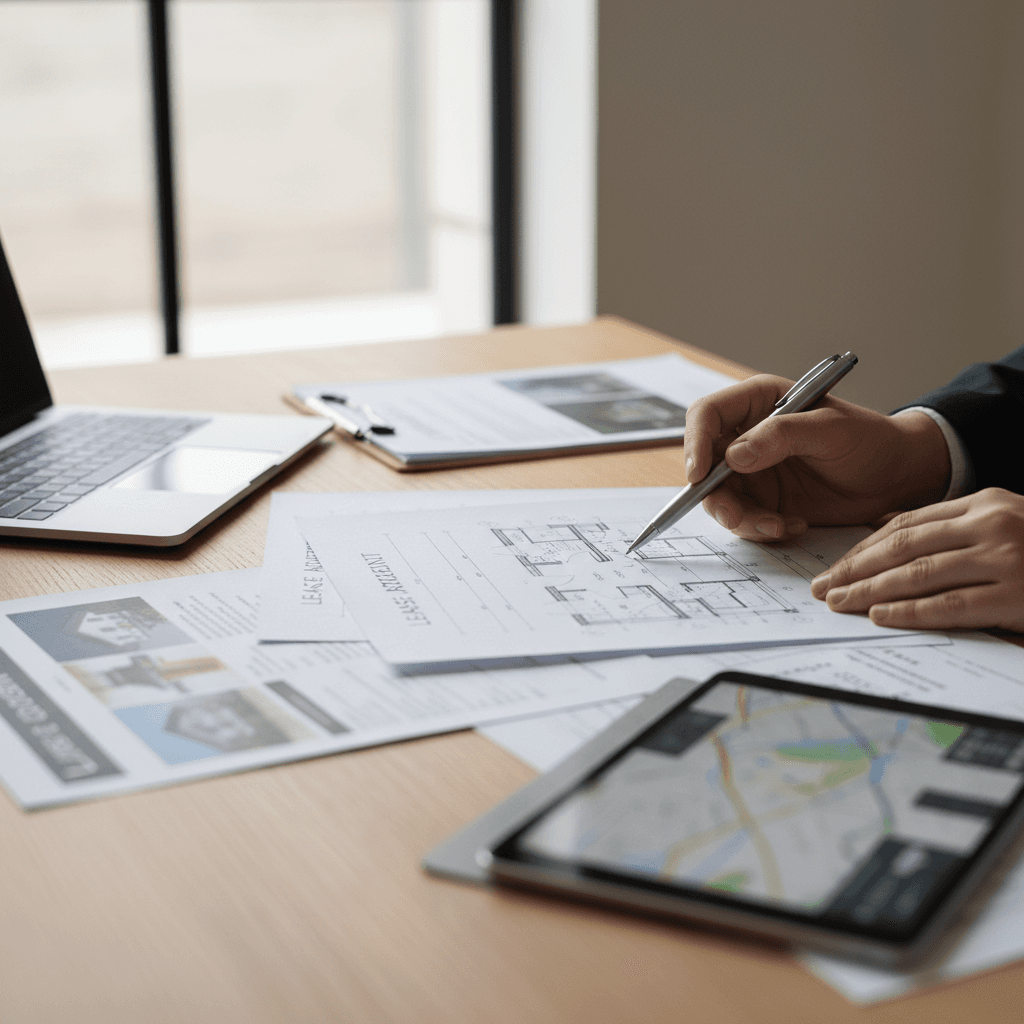 Professional property management and remodeling consultation in office setting